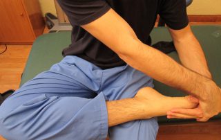Estiramiento musculatura dorsal del pie